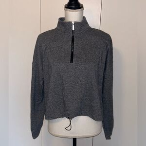 Calvin Klein Womens Adjustable Waist 1/4 zip Logo Long Sleeve Sweatshirt Size XL